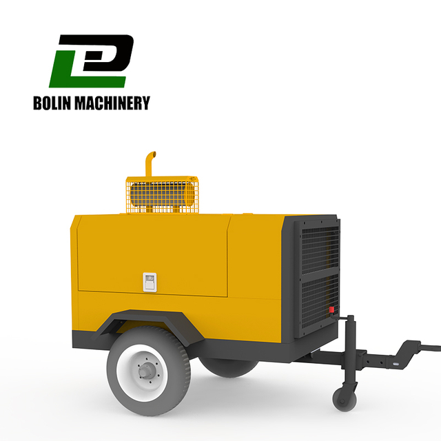 Compresseur d'air portatif &agrave; vis 37kw 55kw avec moteur diesel pour les travaux de construction